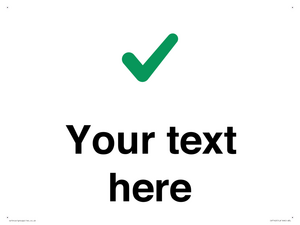 Custom plain background, green tick sign